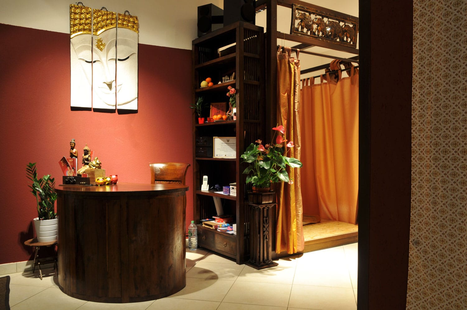Traditional Thai massage treatment room at Thida Royal with authentic Thai decor and professional massage setup